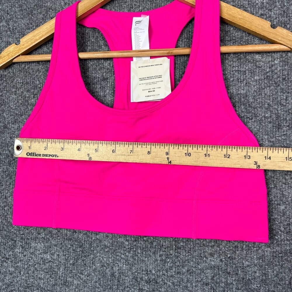 NWT $64 Fabletics On-The-Go Midi Medium-Impact Sports Bra Small Pink Size M - Picture 3 of 5